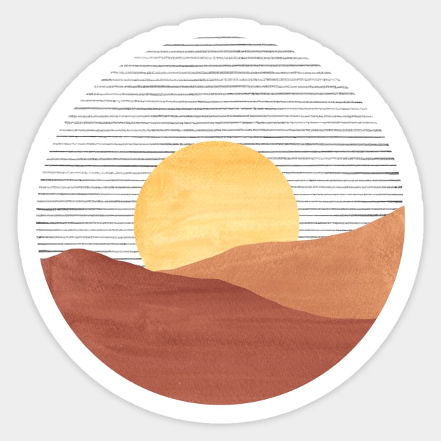 Abstract circle sunset Sticker by WhalesWay